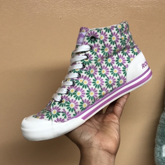 Rocket Dog Jazzin Pastel Floral High Top Sneakers - Picture 9 of 17